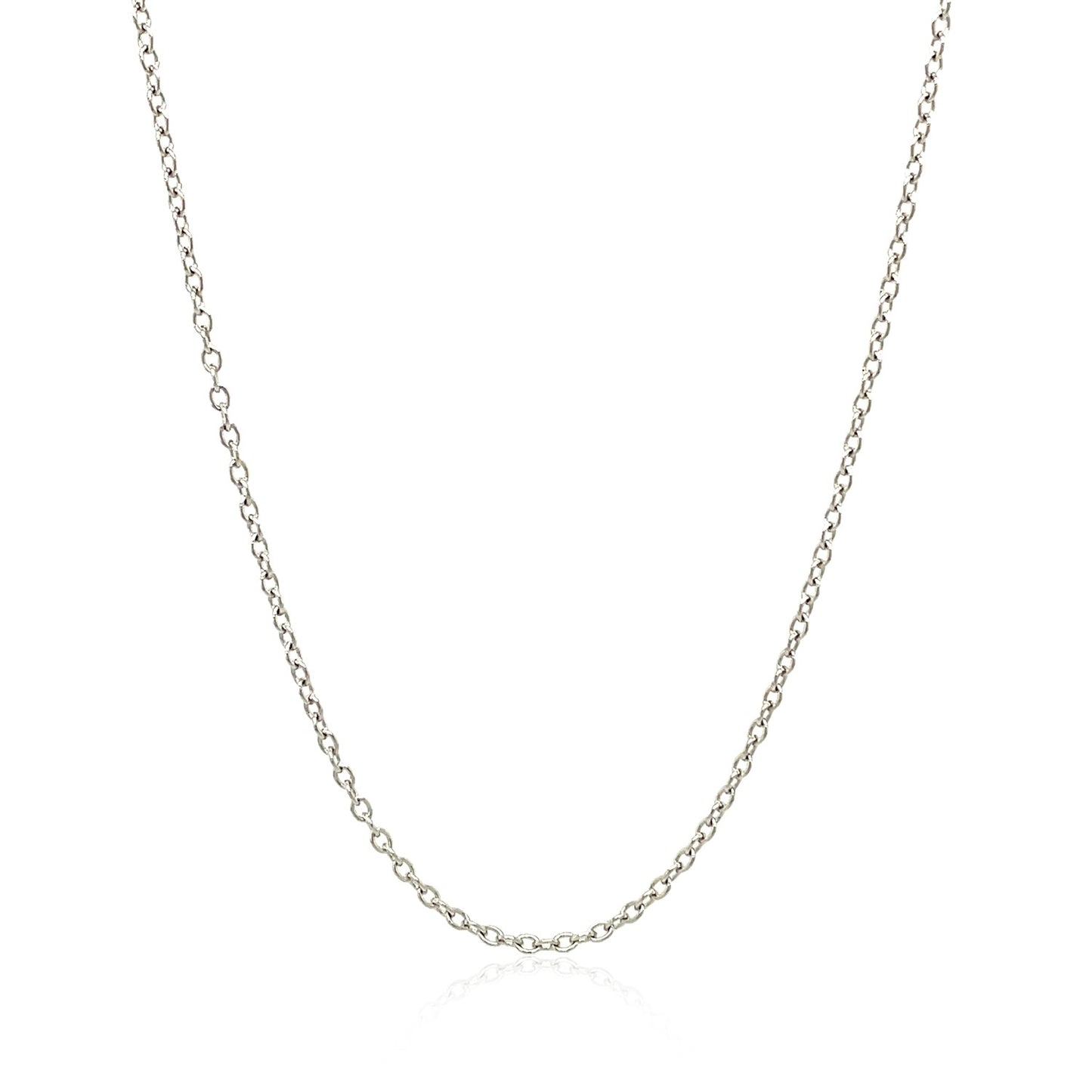 18k White Gold Round Cable Chain 1.5mm