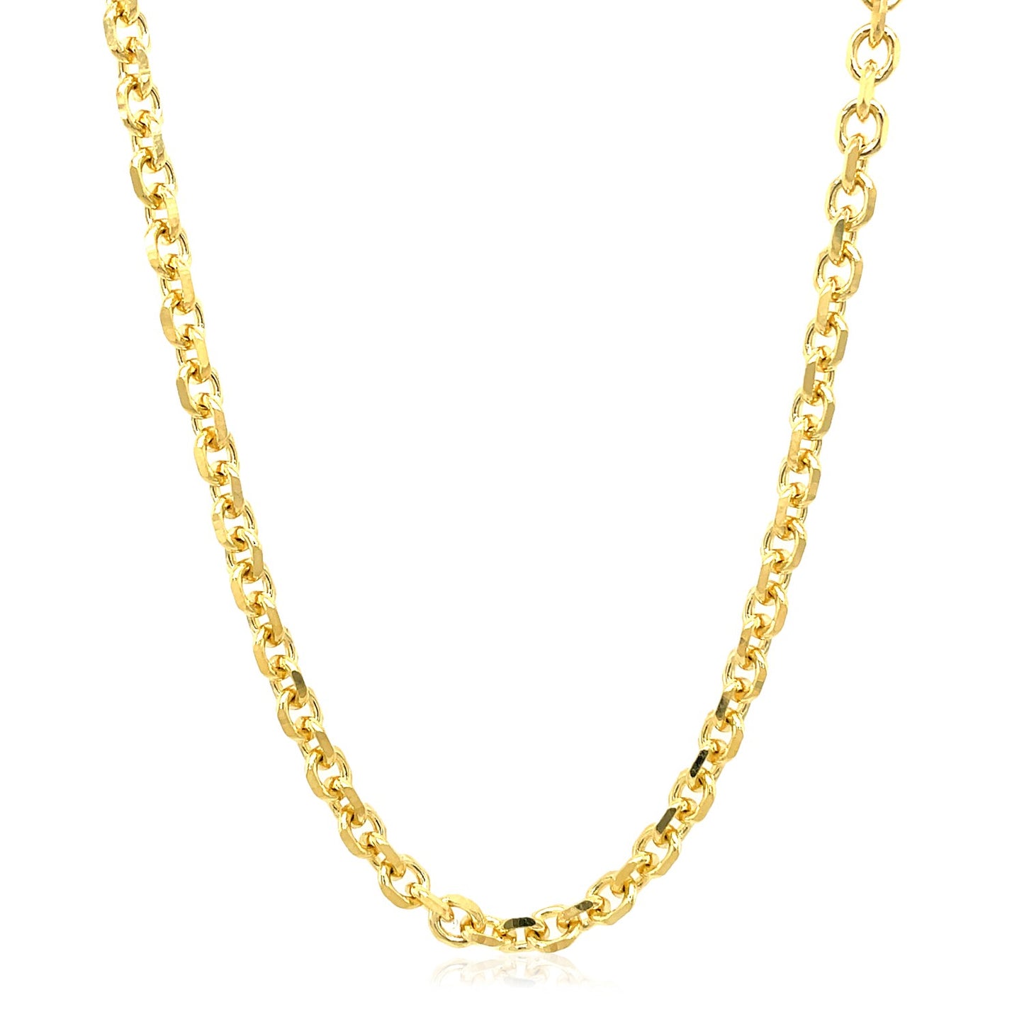 4.0mm 14k Yellow Gold Diamond Cut Cable Link Chain