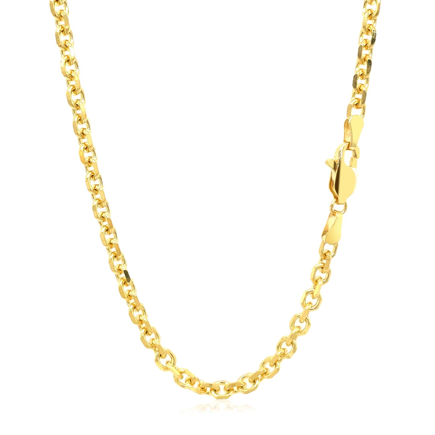 4.0mm 14k Yellow Gold Diamond Cut Cable Link Chain