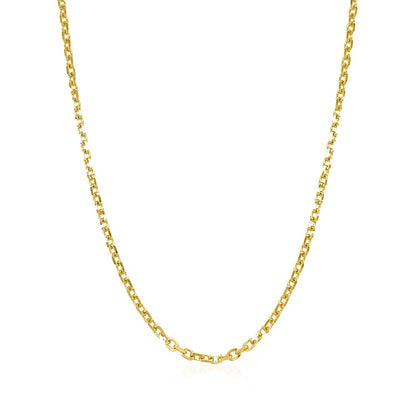 14k Yellow Gold Diamond Cut Cable Link Chain 1.8mm