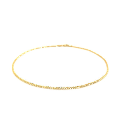 14k Yellow Gold Sparkle Anklet 1.5mm