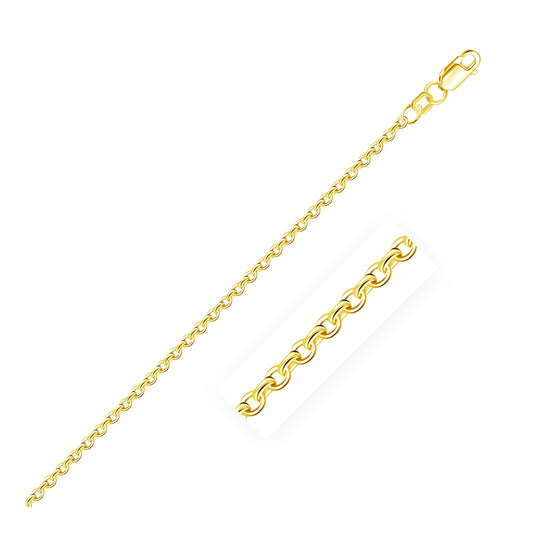 2.3mm 14k Yellow Gold Rolo Chain