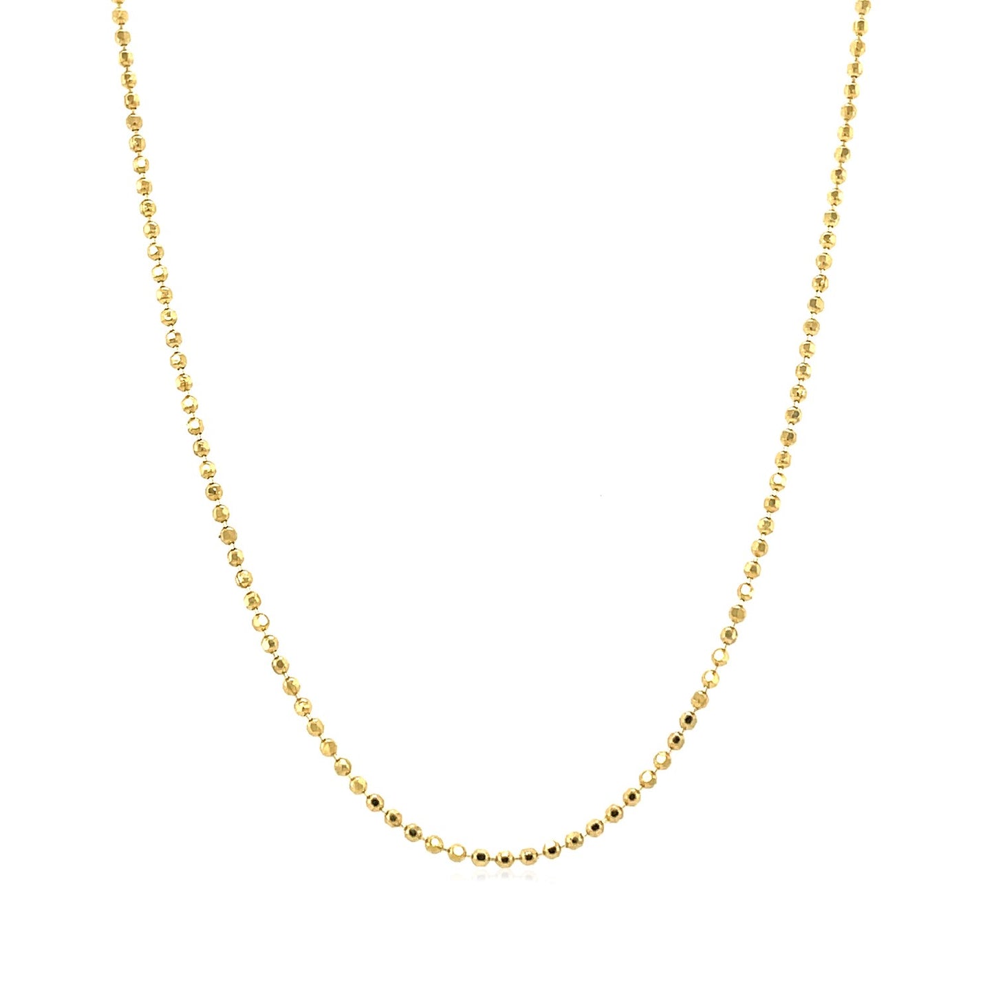 14k Yellow Gold Diamond-Cut Bead Chain 1.2mm
