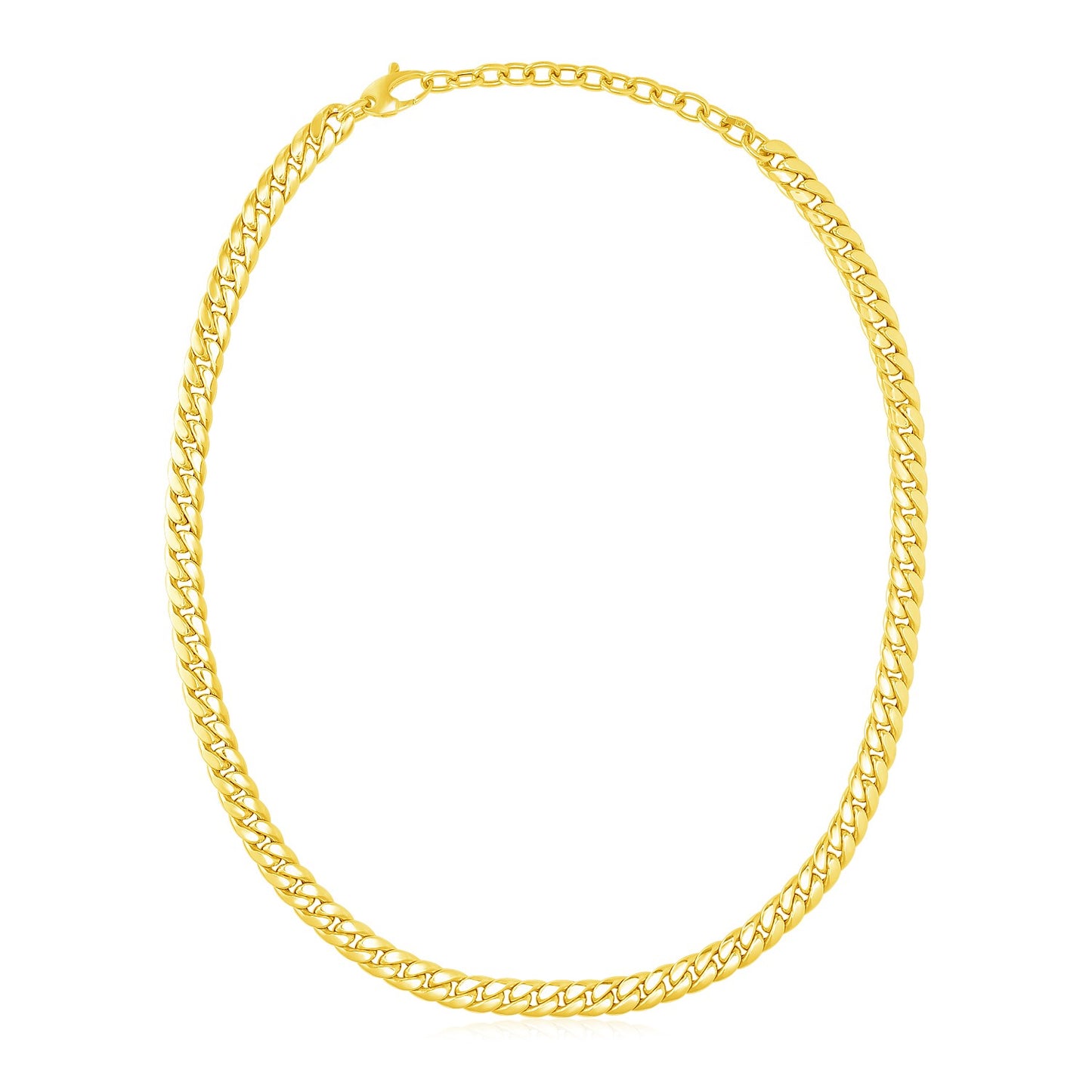 14k Yellow Gold Cuban Chain Choker Necklace