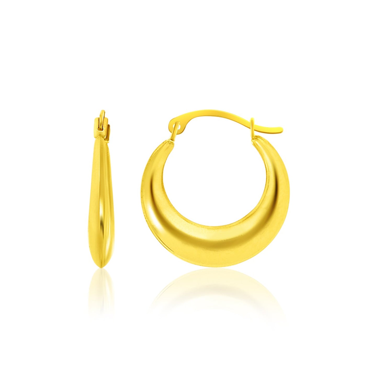 14k Yellow Gold Graduated Round Shape Hoop Earrings