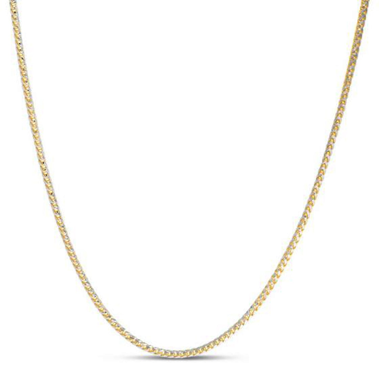 2.3mm 14k Yellow Gold Round Pave Franco Chain