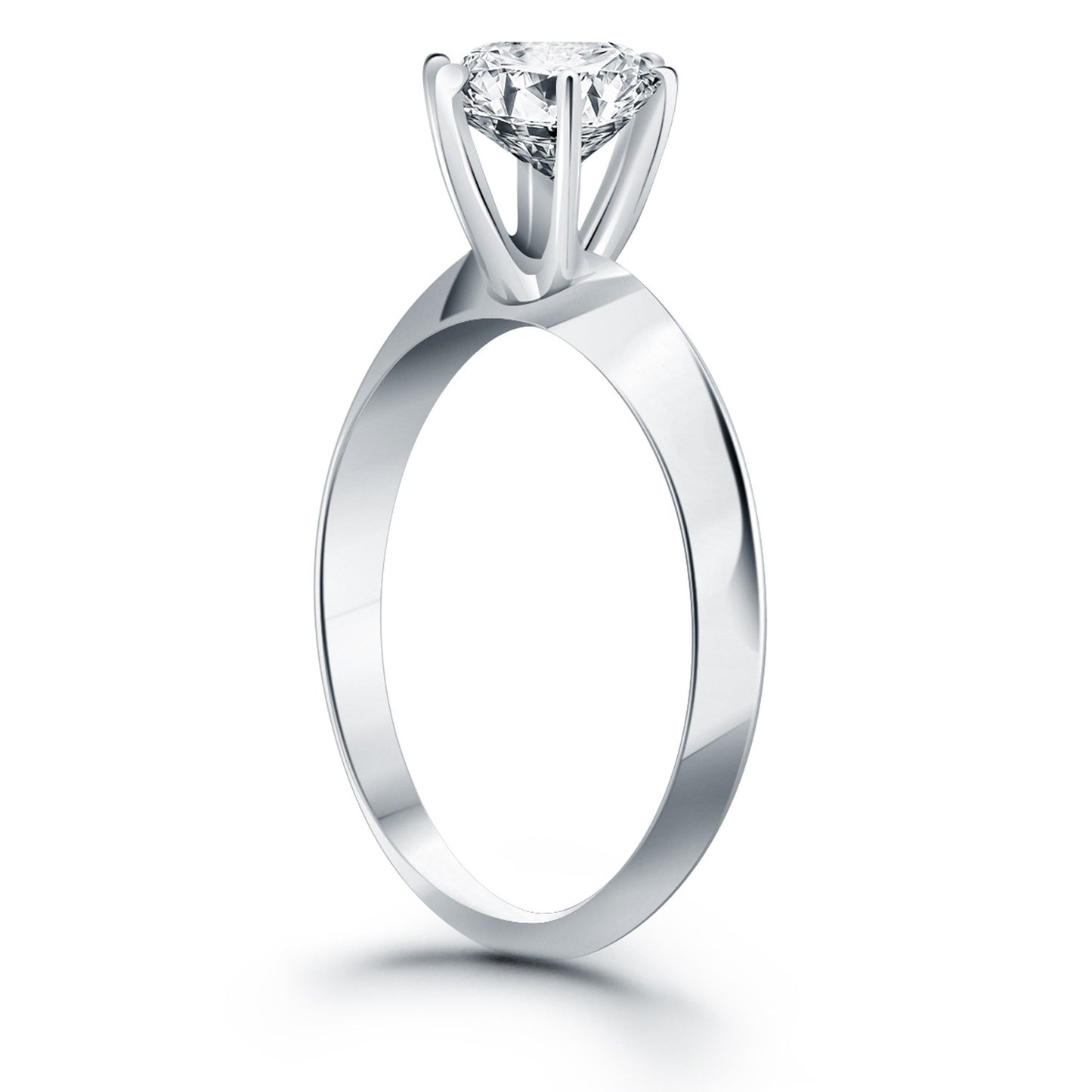 14k White Gold Knife Edge Solitaire Engagement Ring Mounting