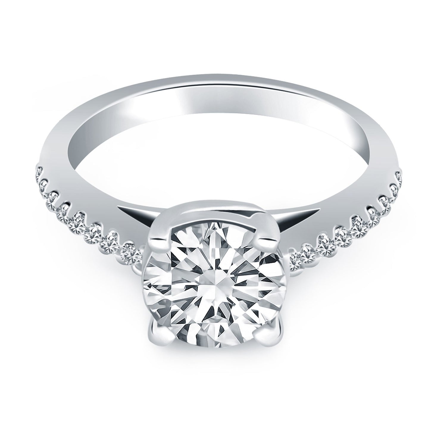 14k White Gold Trellis Diamond Engagement Ring
