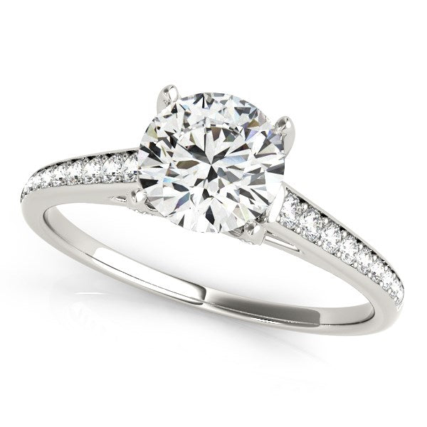 14k White Gold Diamond Engagement Ring With Cathedral Design (1 1/3 cttw)