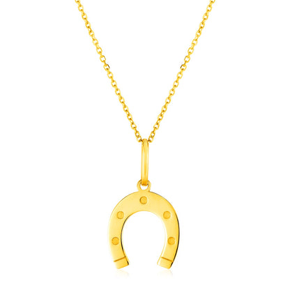 14K Yellow Gold Necklace with Horseshoe