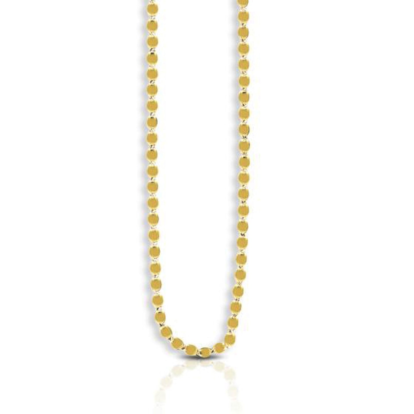 2.2mm 14k Yellow Gold Oval Mirror Chain