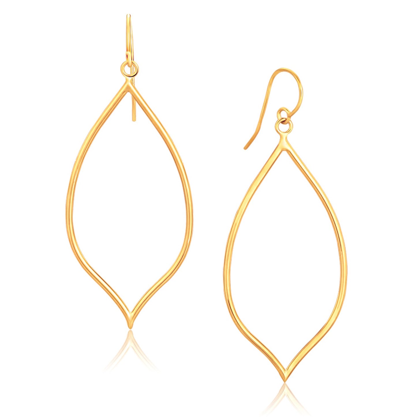14k Yellow Gold Marquise Style Polished Earrings