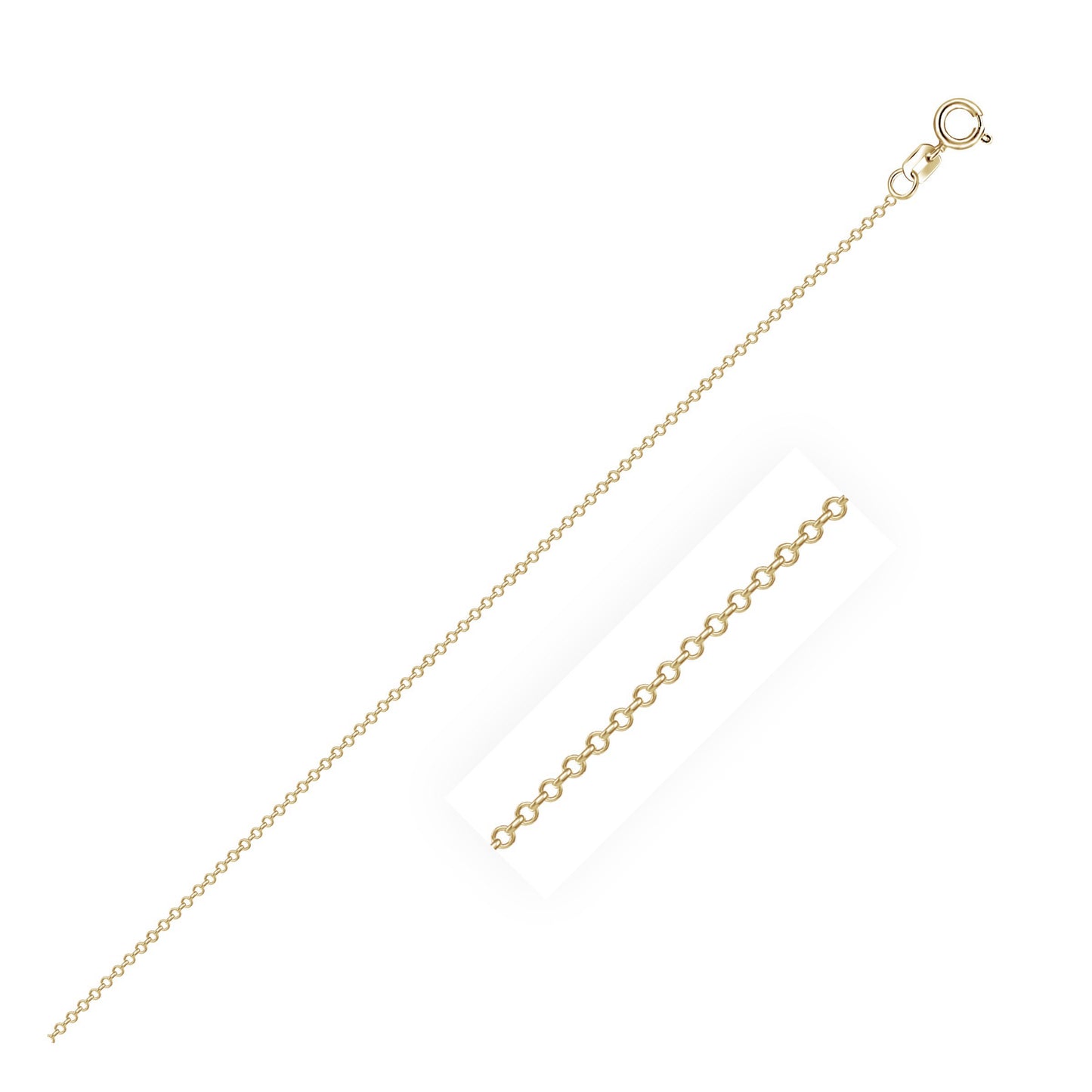 14k Yellow Gold Cable Link Chain 0.5mm