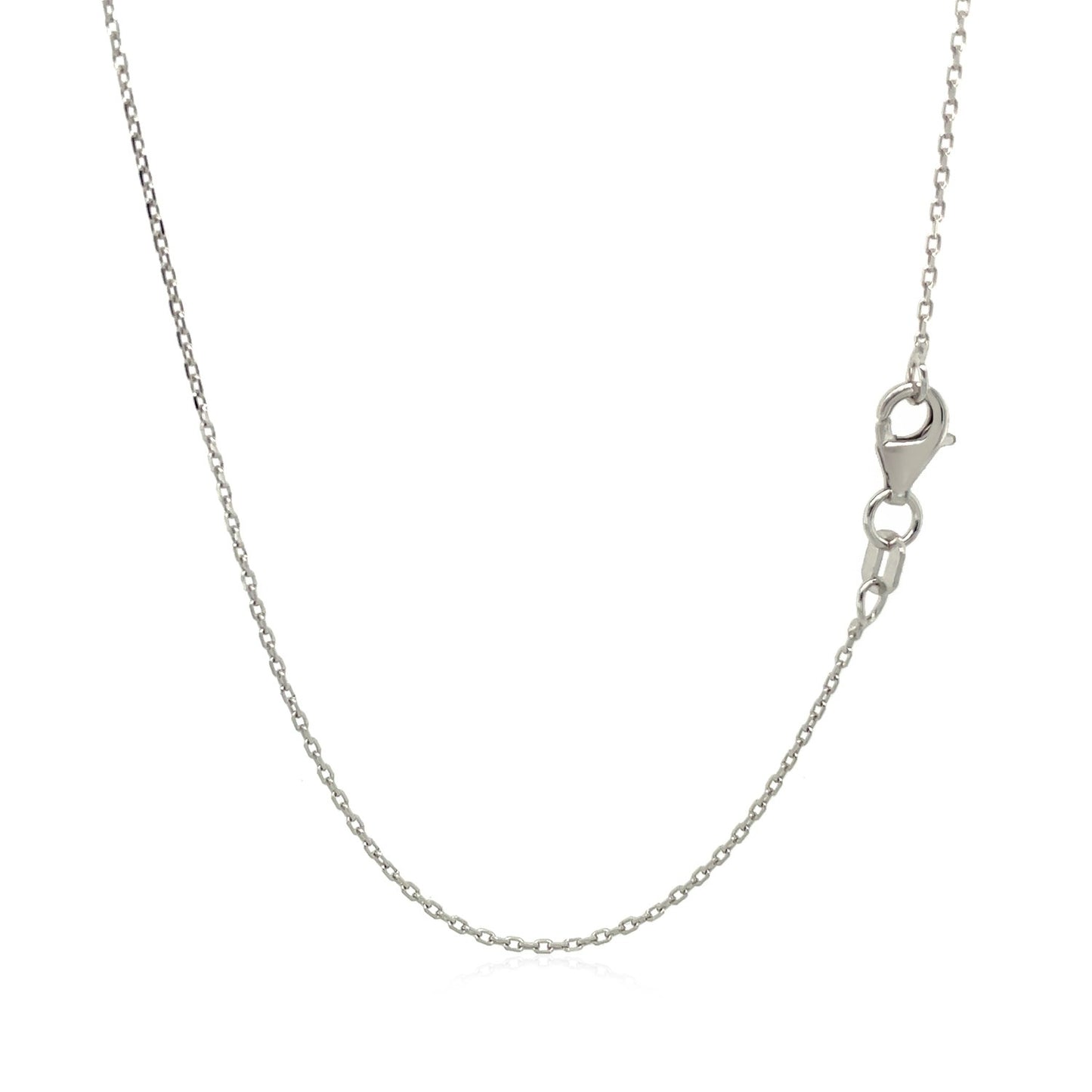 Sterling Silver Rhodium Plated Cable Chain 0.8mm