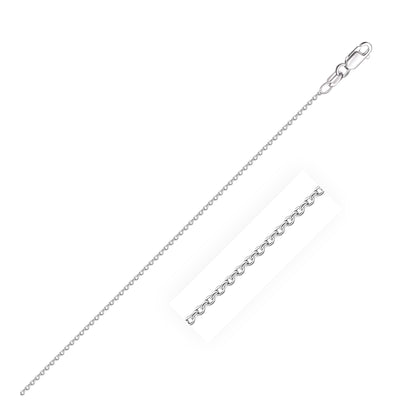 14k White Gold Round Cable Link Chain 0.7mm