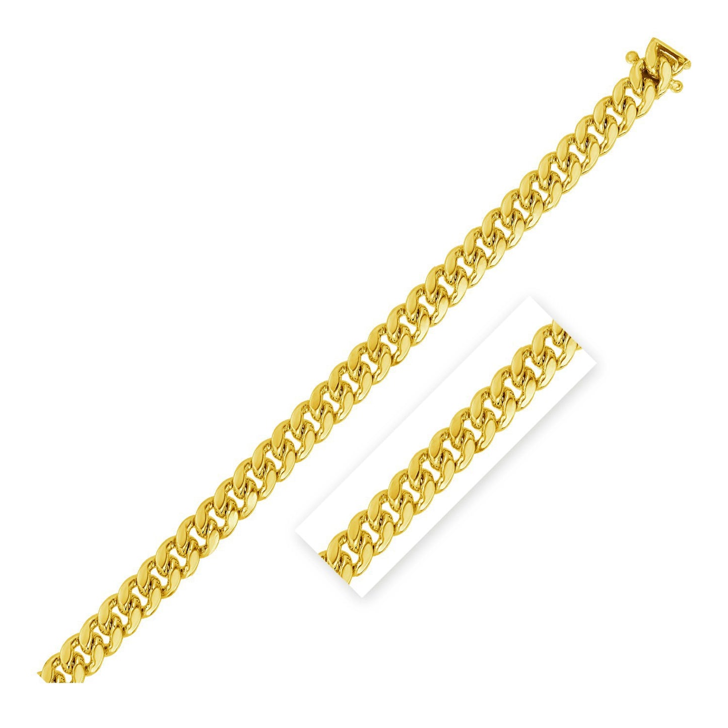 4.0mm 14k Yellow Gold Classic Solid Miami Cuban Chain