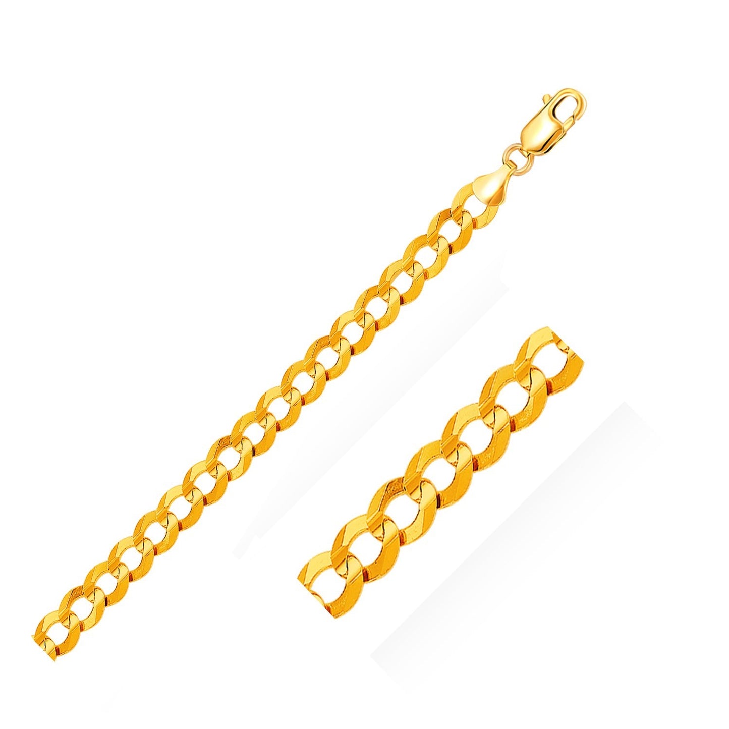 8.2mm 10k Yellow Gold Curb Chain