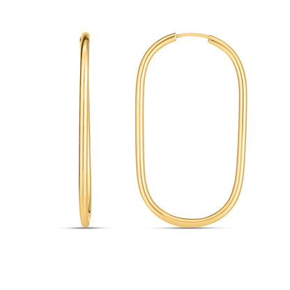 14k Yellow Gold Endless Large Paperclip Hoop Earrings
