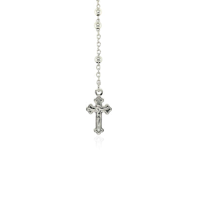 Fine Rosary Chain and Bead Necklace in Sterling Silver