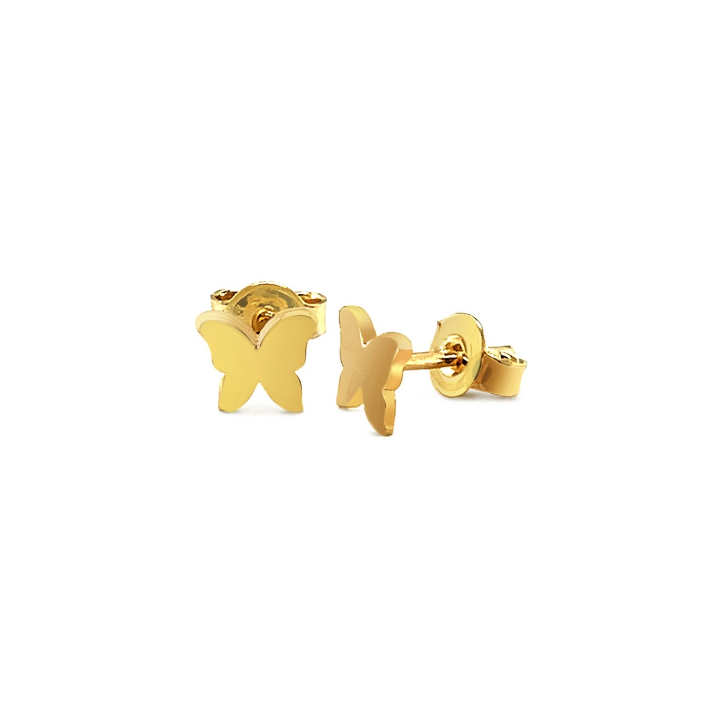 14k Yellow Gold Polished Butterfly Earrings