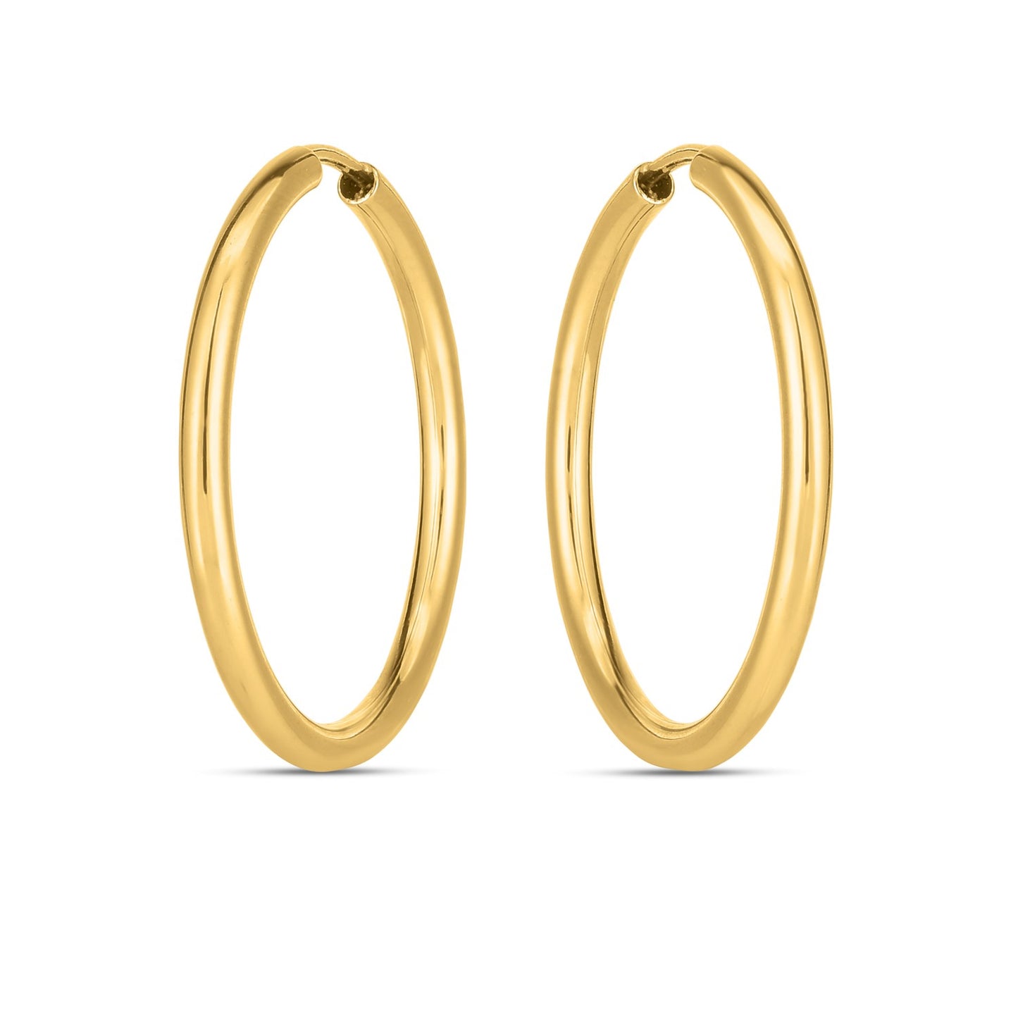 14k Yellow Gold Endless Round Hoop Earrings