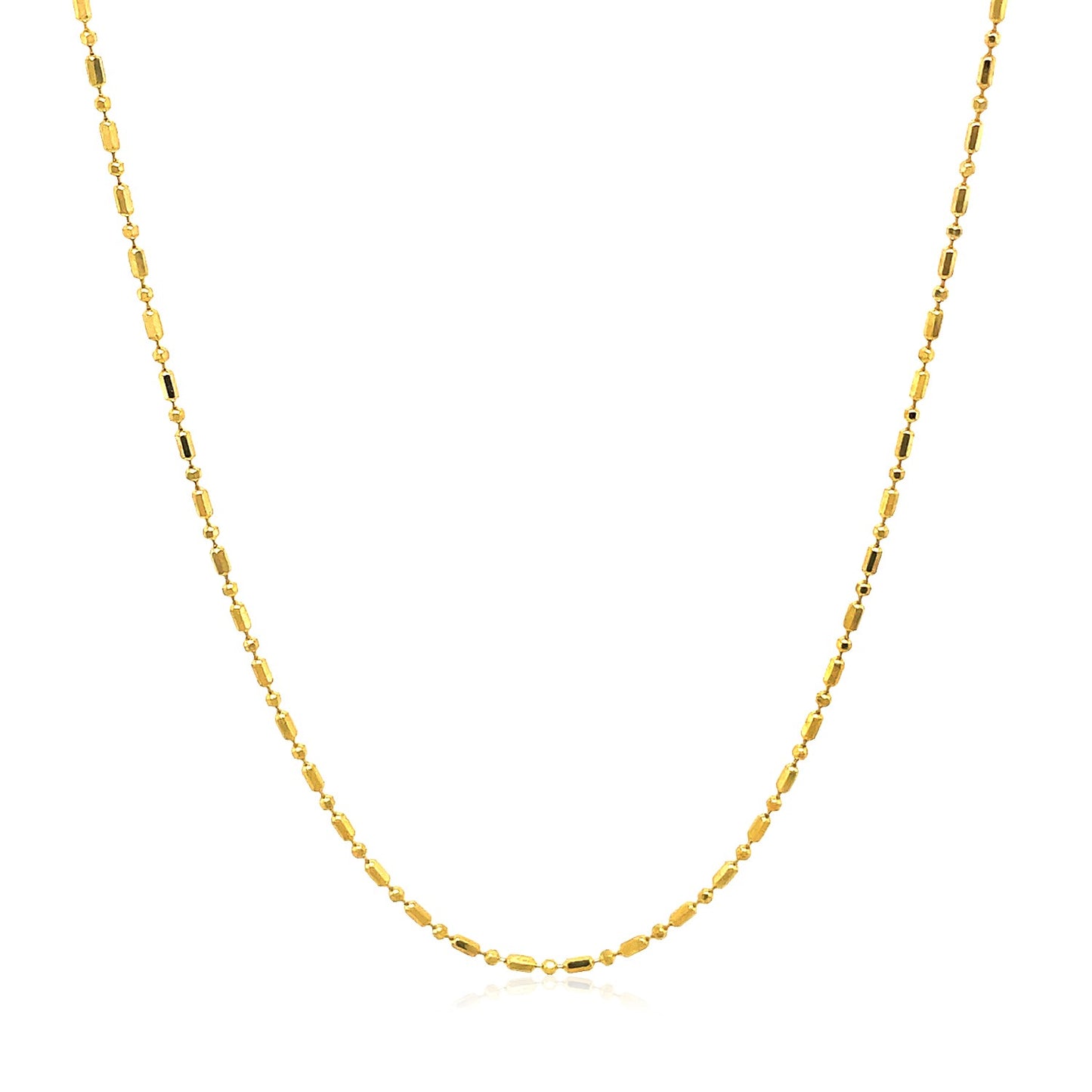 14k Yellow Gold Diamond-Cut Bead Chain 1.0mm