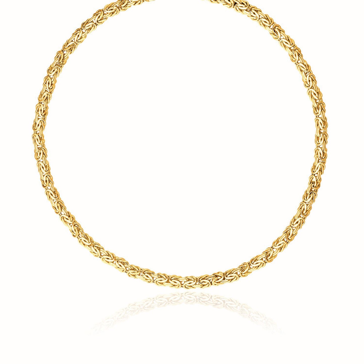 14k Yellow Gold Fancy Byzantine Chain Necklace