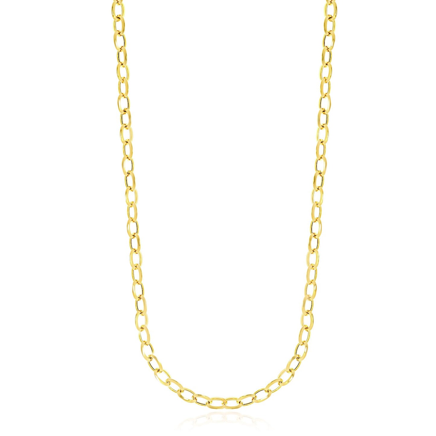 14k Yellow Gold Cable Chain Style Polished Necklace