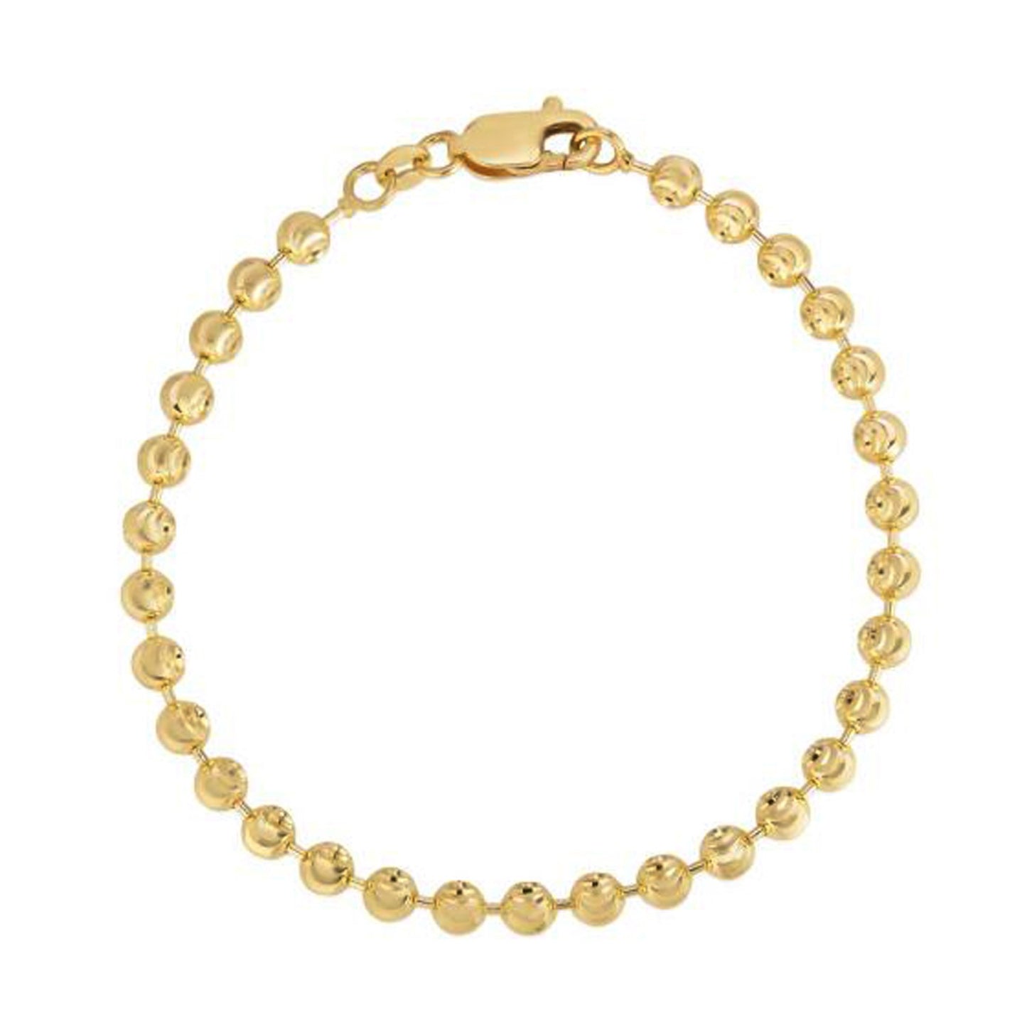 Moon Cut Bead Chain Bracelet in 14k Yellow Gold (4.0 mm)
