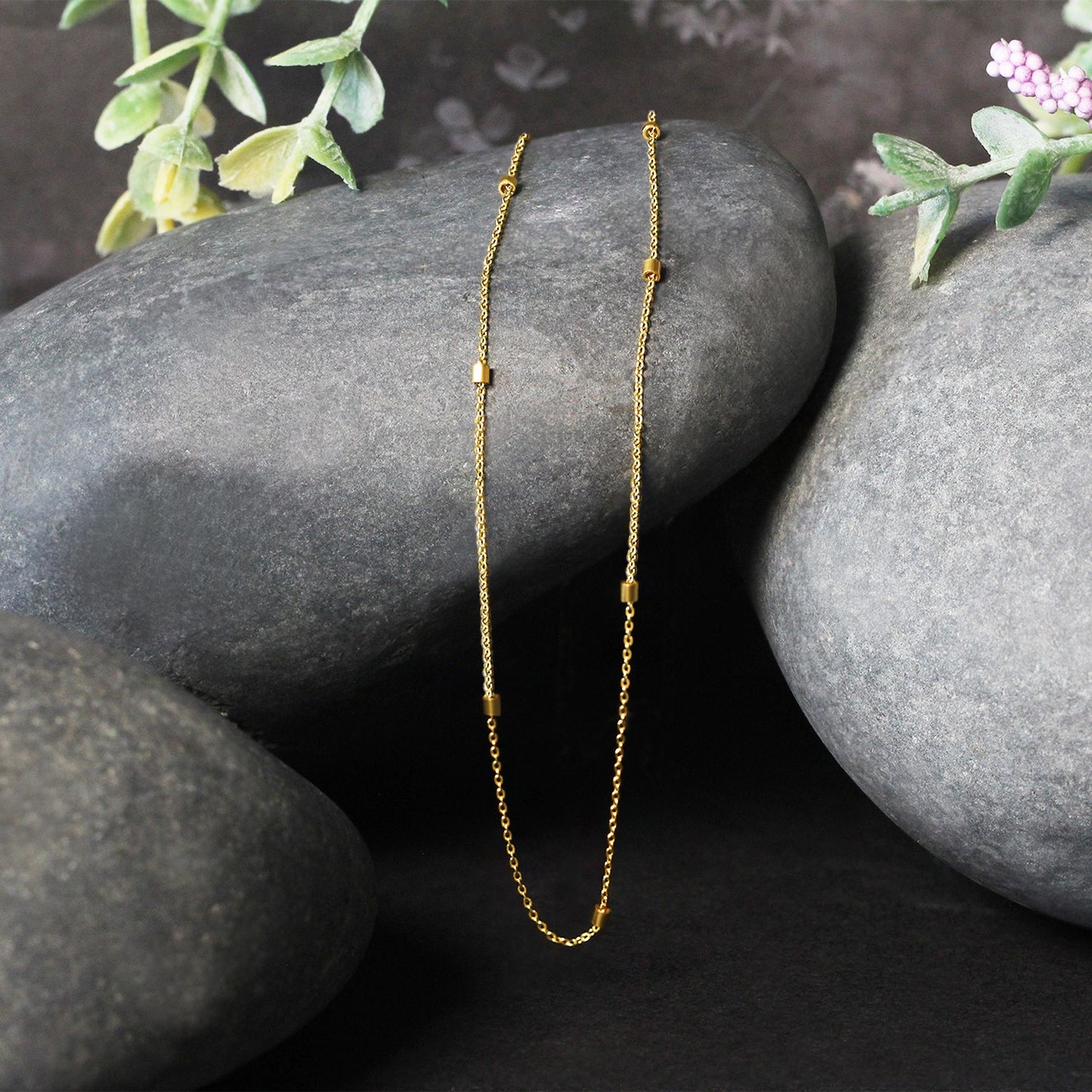Bead Links Pendant Chain in 14k Yellow Gold (1.5mm)