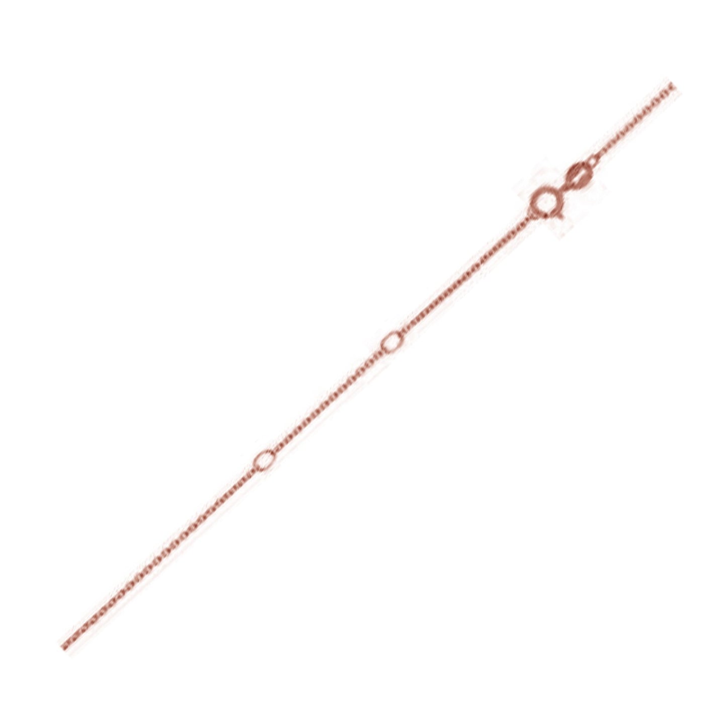 Double Extendable Diamond Cut Cable Chain in 14k Rose Gold (0.80mm)