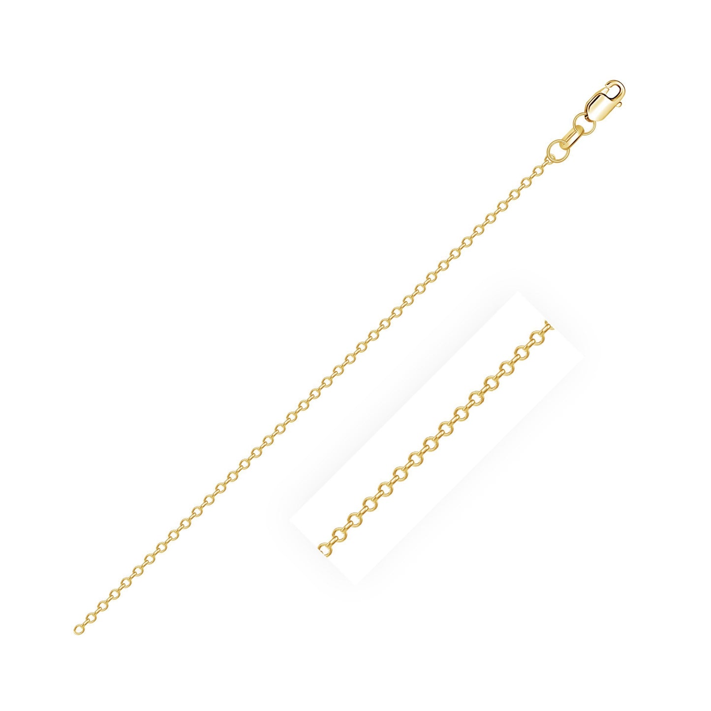 18k Yellow Gold Diamond Cut Cable Link Chain 0.8mm