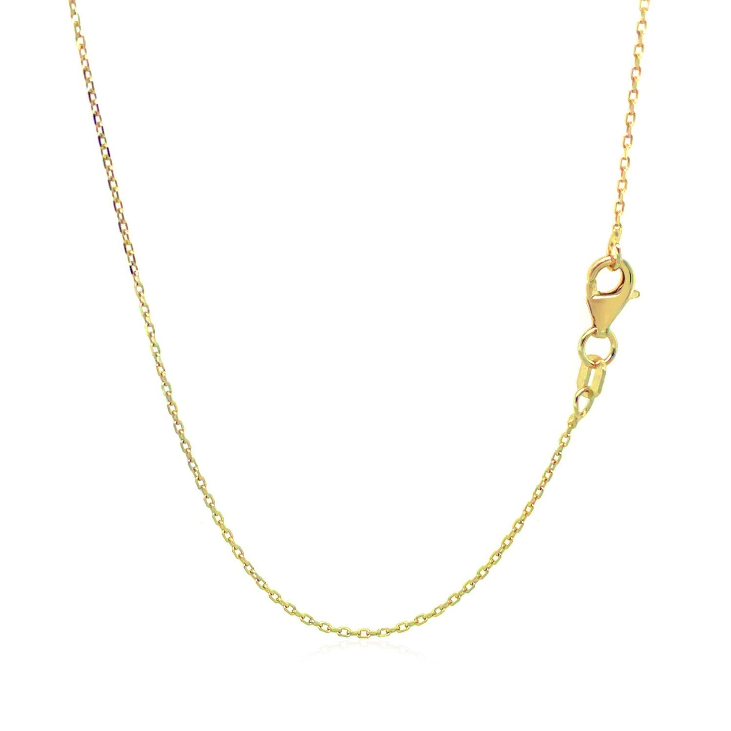 18k Yellow Gold Diamond Cut Cable Link Chain 0.8mm