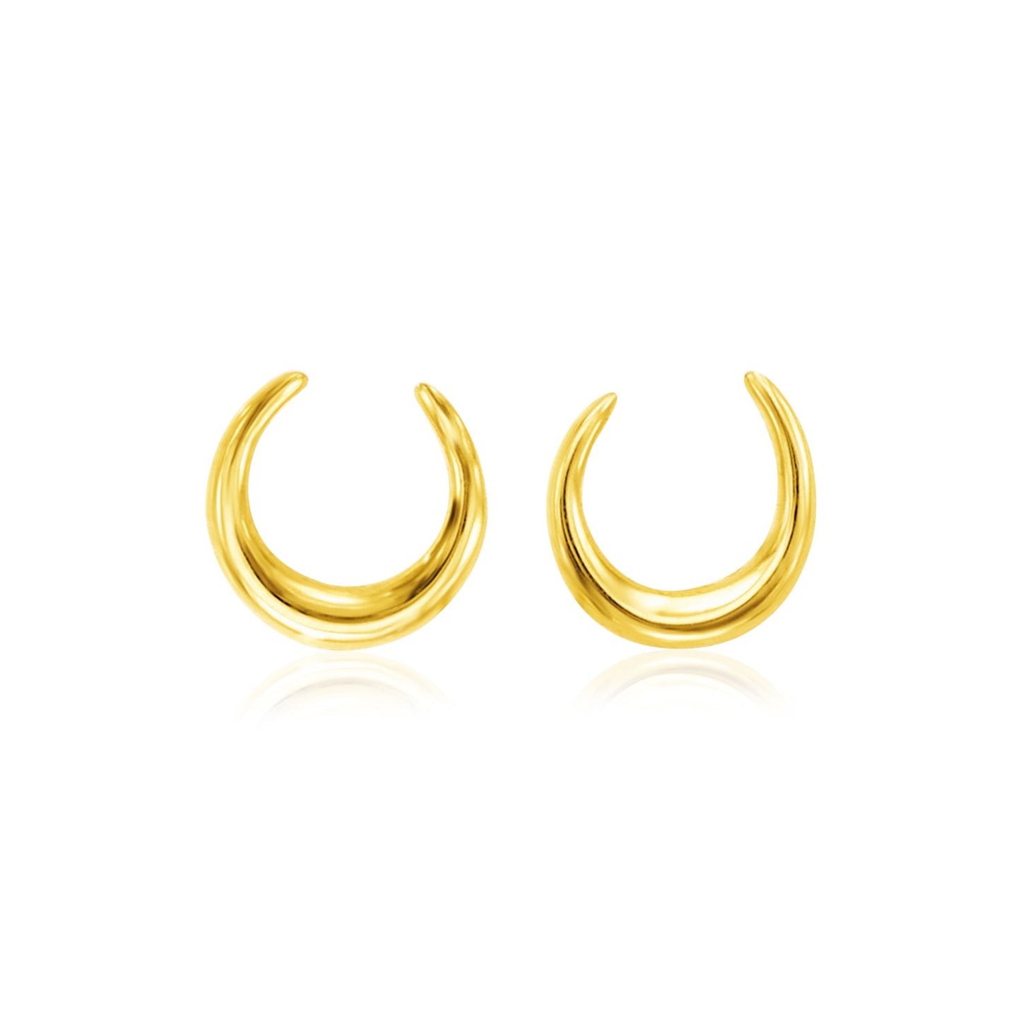 14k Yellow Gold Polished Moon Earrings