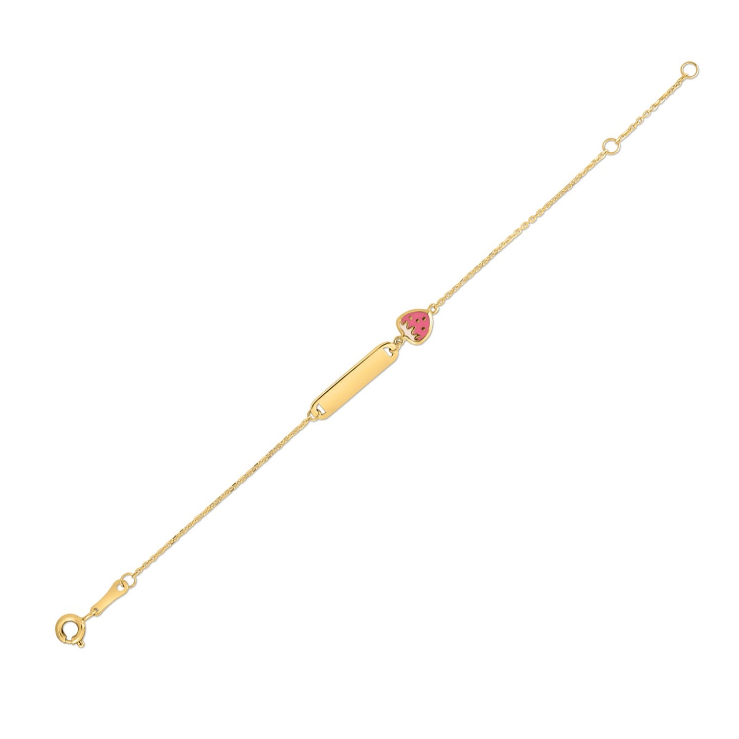14k Yellow Gold Strawberry Childrens Bracelet
