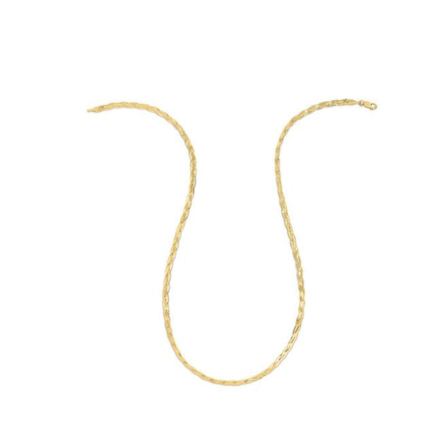 14k Yellow Gold Braided Herringbone Chain