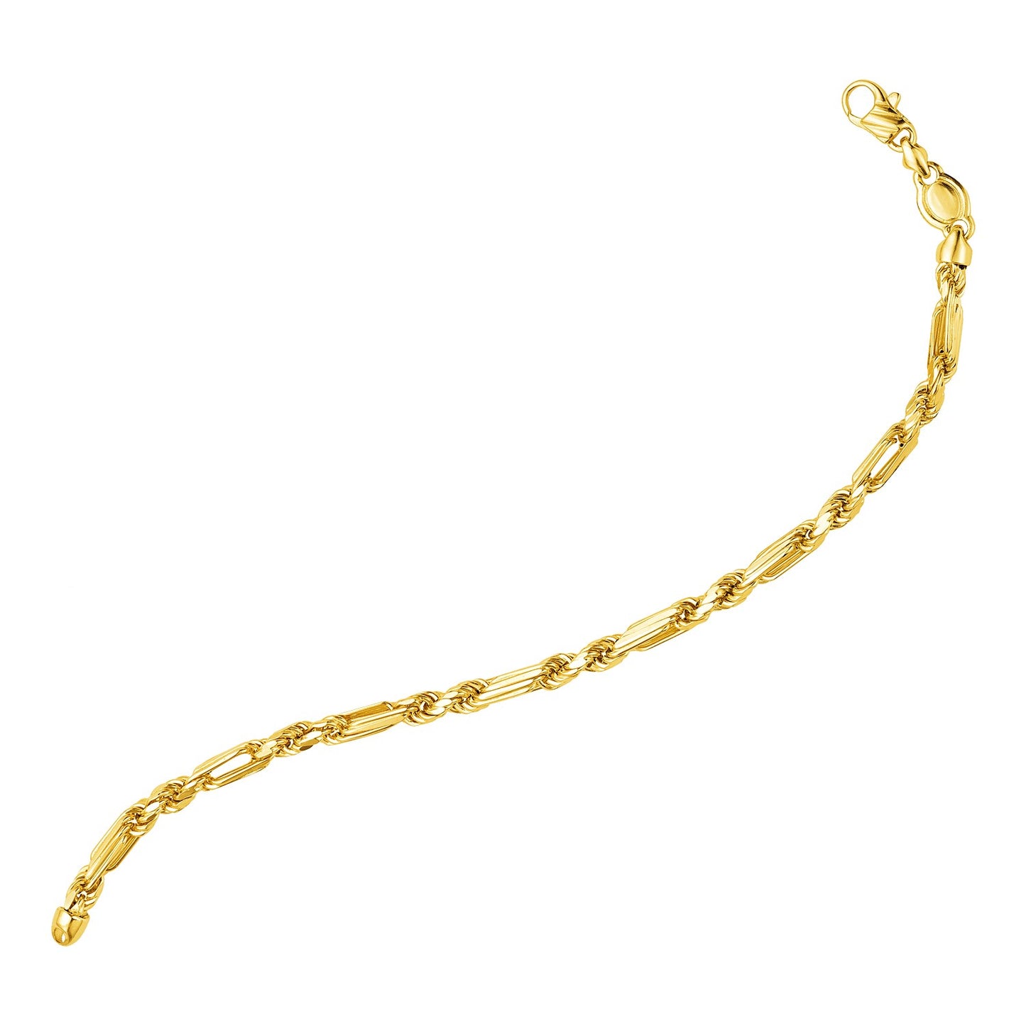 14k Yellow Gold 8 1/2 inch Figaro Chain Bracelet