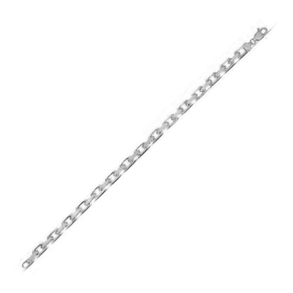 4.8mm 14k White Gold French Cable Chain Bracelet