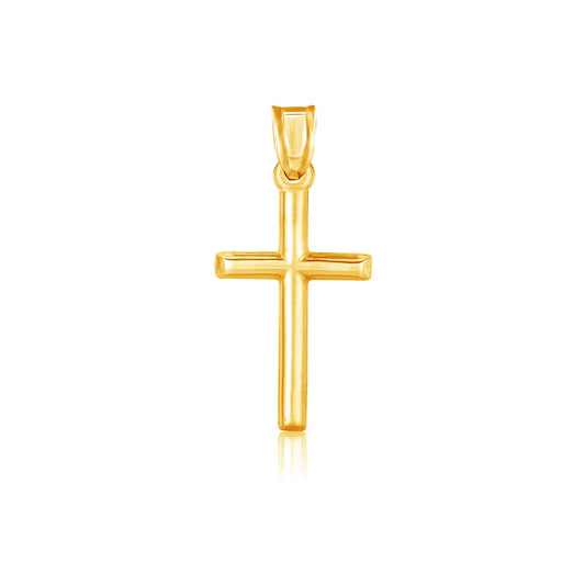 14k Yellow Gold High Polish Cross Pendant